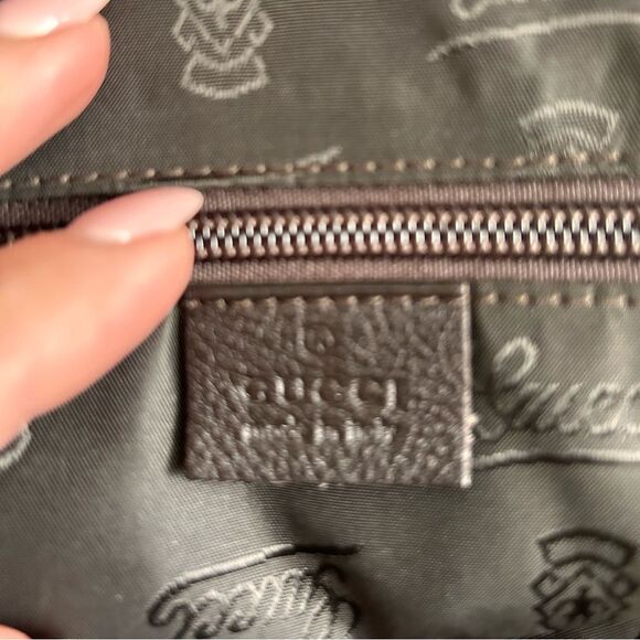 GUCCI Guccissima GG Auth Commuter Tote Brown Leather Unisex EUC - Picture 11 of 14